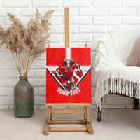 Personalized Switzerland Football Bull Mascot Canvas Wall Art Swiss Flag And Alps Mountain Background With Muscular Bull Art