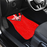 Personalized Switzerland Football Bull Mascot Car Mats Swiss Flag And Alps Mountain Background With Muscular Bull Art