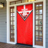 Personalized Switzerland Football Bull Mascot Door Cover Swiss Flag And Alps Mountain Background With Muscular Bull Art