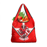Personalized Switzerland Football Bull Mascot Grocery Bag Swiss Flag And Alps Mountain Background With Muscular Bull Art