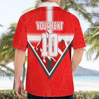Personalized Switzerland Football Bull Mascot Hawaiian Shirt Swiss Flag And Alps Mountain Background With Muscular Bull Art