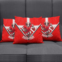 Personalized Switzerland Football Bull Mascot Pillow Cover Swiss Flag And Alps Mountain Background With Muscular Bull Art