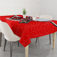 Personalized Switzerland Football Bull Mascot Tablecloth Swiss Flag And Alps Mountain Background With Muscular Bull Art