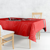 Personalized Switzerland Football Bull Mascot Tablecloth Swiss Flag And Alps Mountain Background With Muscular Bull Art