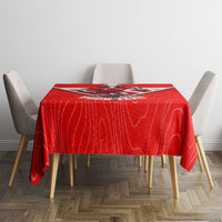 Personalized Switzerland Football Bull Mascot Tablecloth Swiss Flag And Alps Mountain Background With Muscular Bull Art