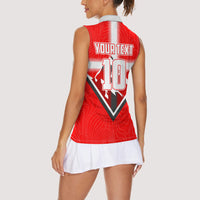 Personalized Switzerland Football Bull Mascot Women Sleeveless Polo Shirt Swiss Flag And Alps Mountain Background With Muscular Bull Art