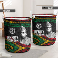 Henry Johnson Black History Month Laundry Basket Pan African Colors Tribal Geometric Pattern