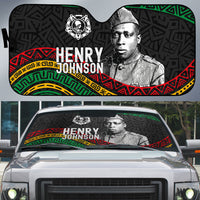 Henry Johnson Black History Month Auto Sun Shade Pan African Colors Tribal Geometric Pattern