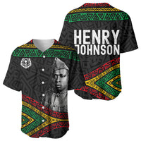 Henry Johnson Black History Month Baseball Jersey Pan African Colors Tribal Geometric Pattern