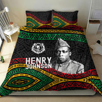Henry Johnson Black History Month Bedding Set Pan African Colors Tribal Geometric Pattern
