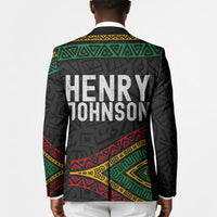 Henry Johnson Black History Month Blazer Pan African Colors Tribal Geometric Pattern
