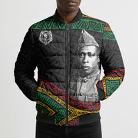 Henry Johnson Black History Month Bomber Puffer Jacket Pan African Colors Tribal Geometric Pattern