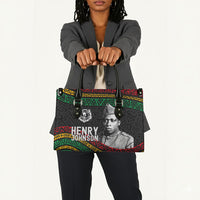 Henry Johnson Black History Month Leather Bag Pan African Colors Tribal Geometric Pattern