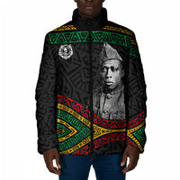 Henry Johnson Black History Month Padded Jacket Pan African Colors Tribal Geometric Pattern