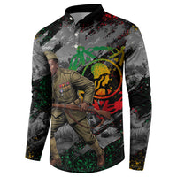 Henry Johnson Black History Month Button Sweatshirt Harlem Hellfighters Pan African Grunge Art