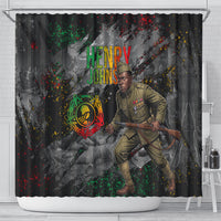 Henry Johnson Black History Month Shower Curtain Harlem Hellfighters Pan African Grunge Art