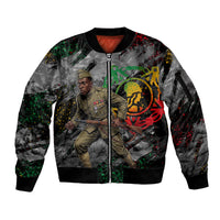 Henry Johnson Black History Month Sleeve Zip Bomber Jacket Harlem Hellfighters Pan African Grunge Art