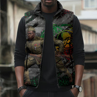 Henry Johnson Black History Month Sleeveless Puffer Jacket Harlem Hellfighters Pan African Grunge Art