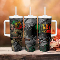 Henry Johnson Black History Month Tumbler With Handle Harlem Hellfighters Pan African Grunge Art