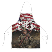 Henry Johnson Black History Month Apron Distressed US Flag American Hero Portrait