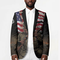 Henry Johnson Black History Month Blazer Distressed US Flag American Hero Portrait