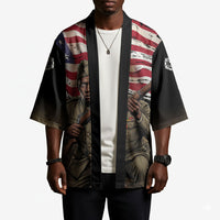 Henry Johnson Black History Month Kimono Distressed US Flag American Hero Portrait
