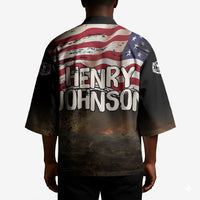 Henry Johnson Black History Month Kimono Distressed US Flag American Hero Portrait
