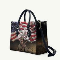 Henry Johnson Black History Month Leather Bag Distressed US Flag American Hero Portrait