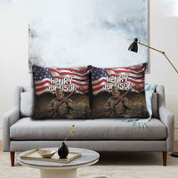 Henry Johnson Black History Month Pillow Cover Distressed US Flag American Hero Portrait