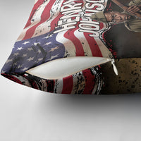 Henry Johnson Black History Month Pillow Cover Distressed US Flag American Hero Portrait