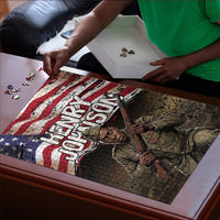 Henry Johnson Black History Month Puzzle Distressed US Flag American Hero Portrait