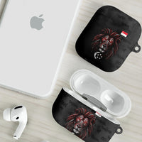 Singapore National Flag Day AirPods Case Lion Tiger Coat Of Arms Grunge Graffiti