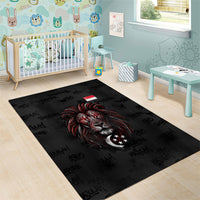 Singapore National Flag Day Area Rug Lion Tiger Coat Of Arms Grunge Graffiti