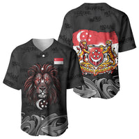 Singapore National Flag Day Baseball Jersey Lion Tiger Coat Of Arms Grunge Graffiti