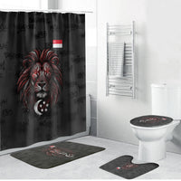 Singapore National Flag Day Bathroom Set Lion Tiger Coat Of Arms Grunge Graffiti
