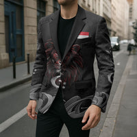 Singapore National Flag Day Blazer Lion Tiger Coat Of Arms Grunge Graffiti