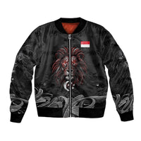 Singapore National Flag Day Bomber Jacket Lion Tiger Coat Of Arms Grunge Graffiti