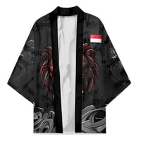 Singapore National Flag Day Kimono Lion Tiger Coat Of Arms Grunge Graffiti