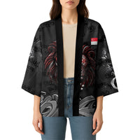 Singapore National Flag Day Kimono Lion Tiger Coat Of Arms Grunge Graffiti