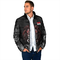 Singapore National Flag Day Padded Jacket Lion Tiger Coat Of Arms Grunge Graffiti