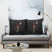 Singapore National Flag Day Pillow Cover Lion Tiger Coat Of Arms Grunge Graffiti