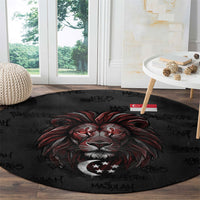 Singapore National Flag Day Round Carpet Lion Tiger Coat Of Arms Grunge Graffiti