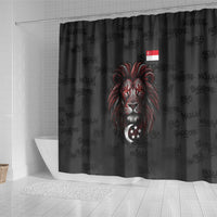 Singapore National Flag Day Shower Curtain Lion Tiger Coat Of Arms Grunge Graffiti