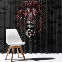 Singapore National Flag Day Window Curtain Lion Tiger Coat Of Arms Grunge Graffiti