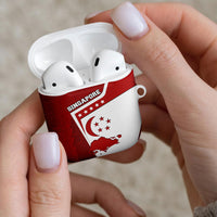 Singapore Merlion AirPods Case National Flag Day Patriotic Crescent Moon And Stars