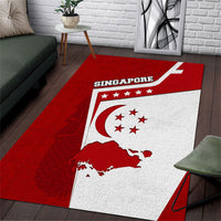 Singapore Merlion Area Rug National Flag Day Patriotic Crescent Moon And Stars