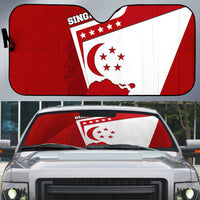 Singapore Merlion Auto Sun Shade National Flag Day Patriotic Crescent Moon And Stars