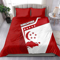 Singapore Merlion Bedding Set National Flag Day Patriotic Crescent Moon And Stars