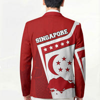 Singapore Merlion Blazer National Flag Day Patriotic Crescent Moon And Stars