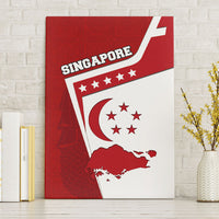 Singapore Merlion Canvas Wall Art National Flag Day Patriotic Crescent Moon And Stars